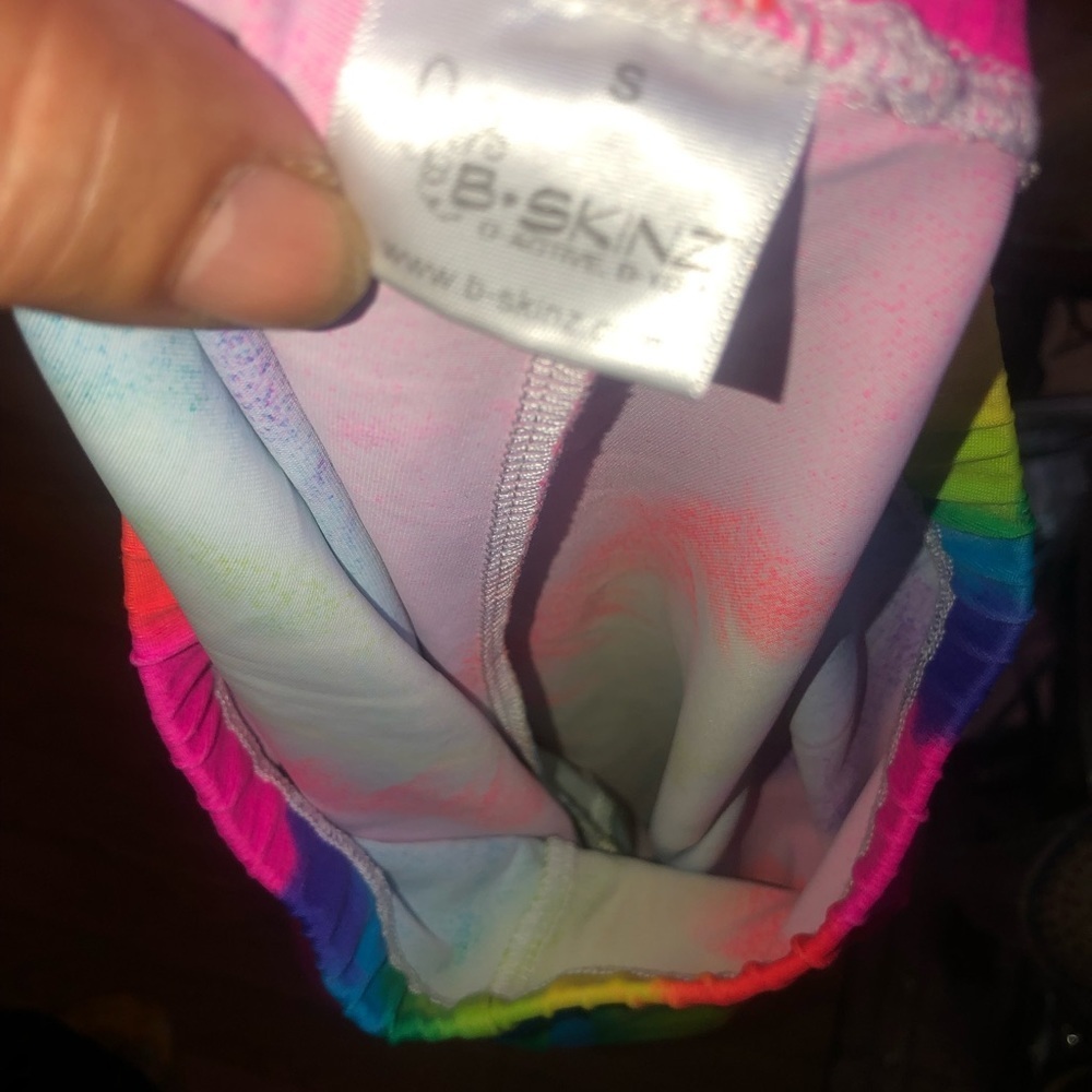 Bskinz rainbow tie dye womens spandex compression shorts - Picture 3 of 5